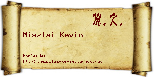 Miszlai Kevin névjegykártya
